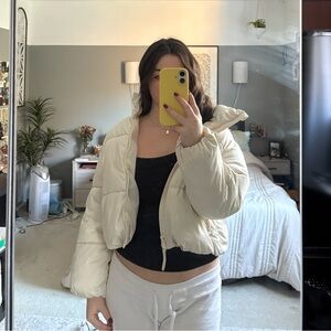 Women's Cream Puffer Jacket